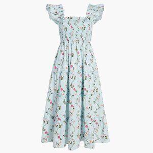 Hill House Ellie Nap Dress in Pond Floral Poplin